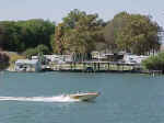 View of Llanorado Lodge from the water