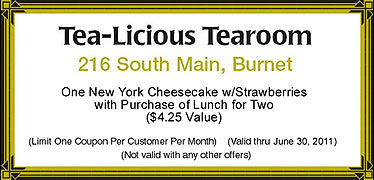 Tea-Licious Coupon for Free Desert