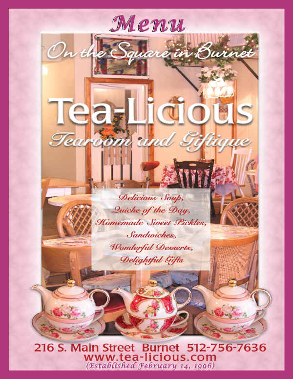 Tea-Licious Restaurant in Burnet Texas