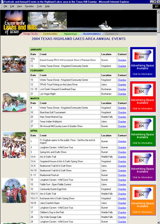 Annual Events Page Layout
