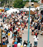 Crowds gather in the Square