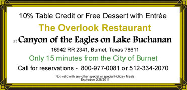 Canyon of the Eagles Overlook Restaurant Coupon