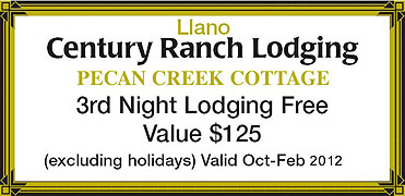 Century Ranch Lodging - Pecan Creek Cottage Coupon
