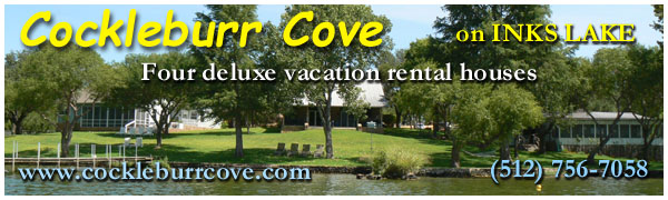 Cockleburr Cove on Inks Lake - Four deluxe vacation houses in Burnet, Texas