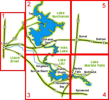 Highland Lakes - Lake Buchanan, Inks Lake, Lake LBJ, Lake Marble Falls - Lodging and accommodations