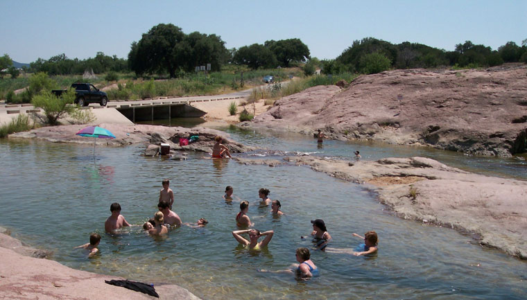 "The Slab" on the Llano River - A popular swimming area.