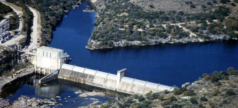 View of Max Starke Dam and Lake Marble Falls